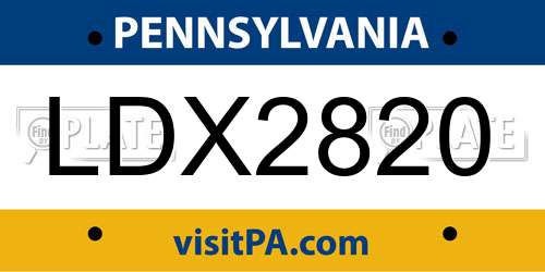 LDX2820 Pennsylvania License Plate