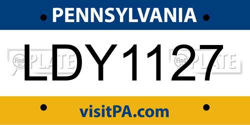 LDY1127 Pennsylvania License Plate