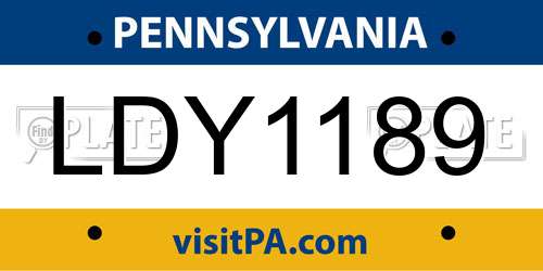 LDY1189 Pennsylvania License Plate