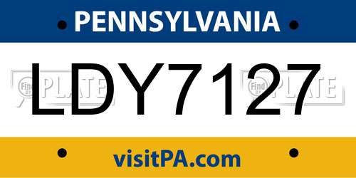 LDY7127 Pennsylvania License Plate
