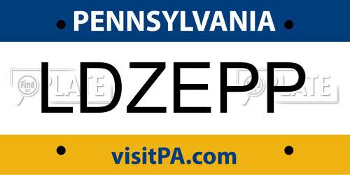LDZEPP Pennsylvania License Plate