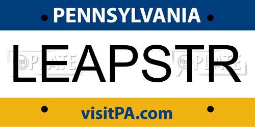 LEAPSTR Pennsylvania License Plate
