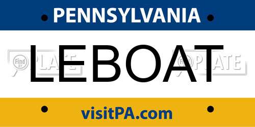 LEBOAT Pennsylvania License Plate