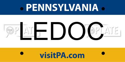 LEDOC Pennsylvania License Plate