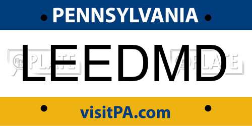 LEEDMD Pennsylvania License Plate