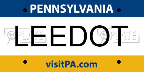 LEEDOT Pennsylvania License Plate