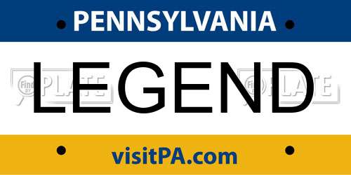 LEGEND Pennsylvania License Plate