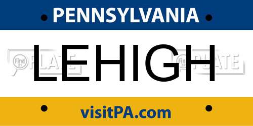 LEHIGH Pennsylvania License Plate
