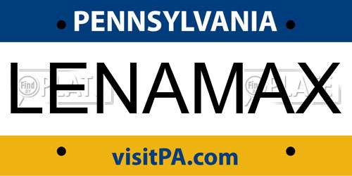 LENAMAX Pennsylvania License Plate