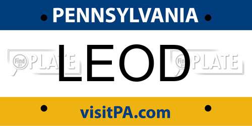 LEOD Pennsylvania License Plate