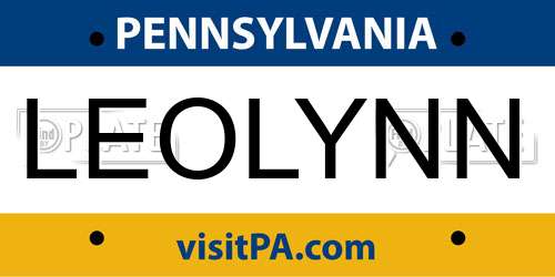 LEOLYNN Pennsylvania License Plate