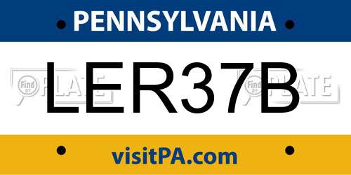 LER37B Pennsylvania License Plate