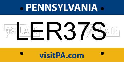 LER37S Pennsylvania License Plate