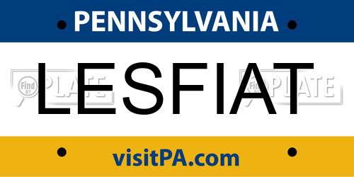 LESFIAT Pennsylvania License Plate