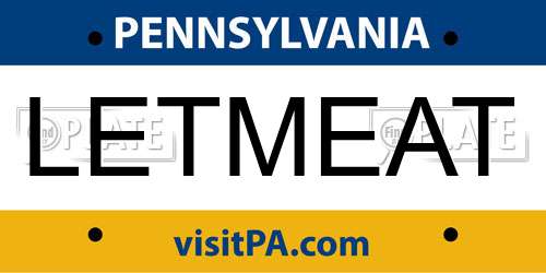 LETMEAT Pennsylvania License Plate