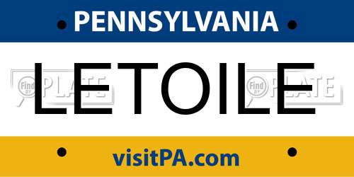 LETOILE Pennsylvania License Plate