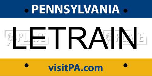 LETRAIN Pennsylvania License Plate