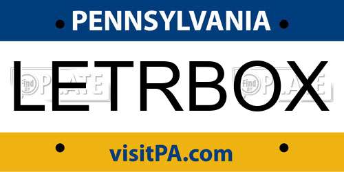 LETRBOX Pennsylvania License Plate