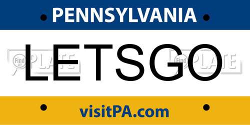 LETSGO Pennsylvania License Plate
