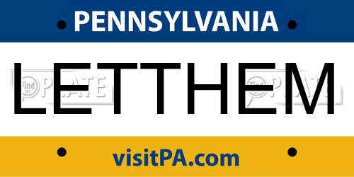 LETTHEM Pennsylvania License Plate