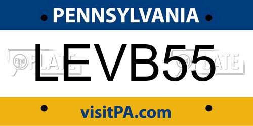 LEVB55 Pennsylvania License Plate
