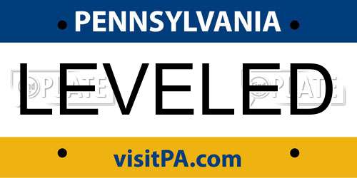 LEVELED Pennsylvania License Plate
