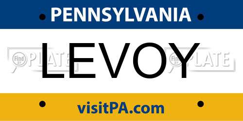 LEVOY Pennsylvania License Plate