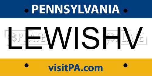 LEWISHV Pennsylvania License Plate