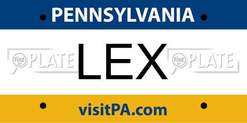 LEX Pennsylvania License Plate