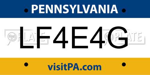 LF4E4G Pennsylvania License Plate