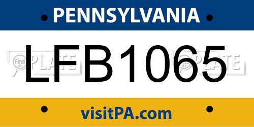 LFB1065 Pennsylvania License Plate