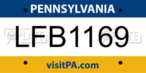 LFB1169 Pennsylvania License Plate