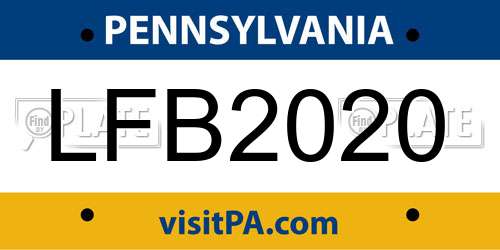 LFB2020 Pennsylvania License Plate