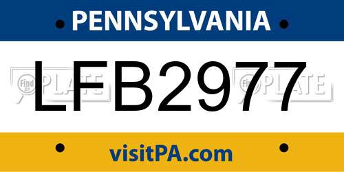 LFB2977 Pennsylvania License Plate