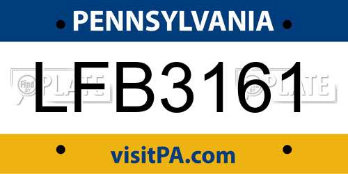 LFB3161 Pennsylvania License Plate