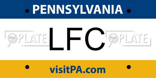 LFC Pennsylvania License Plate