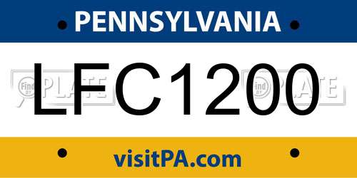 LFC1200 Pennsylvania License Plate