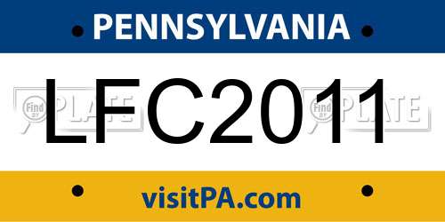 LFC2011 Pennsylvania License Plate