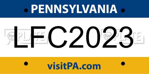 LFC2023 Pennsylvania License Plate