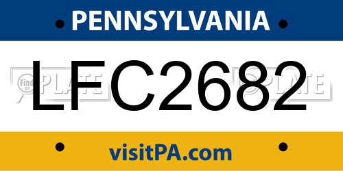 LFC2682 Pennsylvania License Plate
