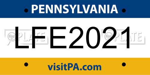 LFE2021 Pennsylvania License Plate