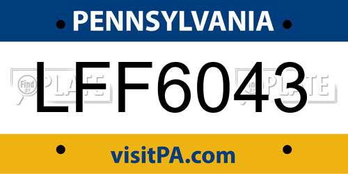 LFF6043 Pennsylvania License Plate