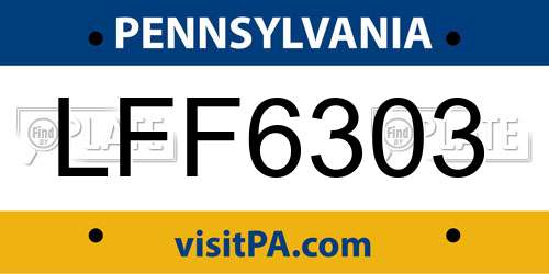 LFF6303 Pennsylvania License Plate