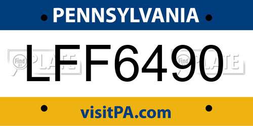 LFF6490 Pennsylvania License Plate