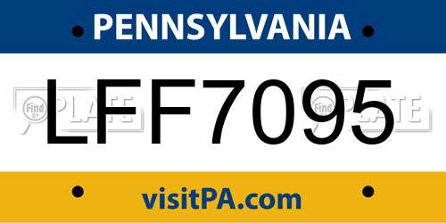LFF7095 Pennsylvania License Plate