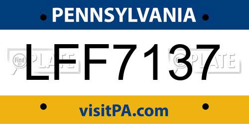 LFF7137 Pennsylvania License Plate