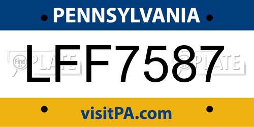 LFF7587 Pennsylvania License Plate