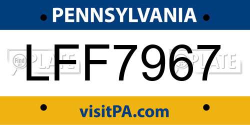 LFF7967 Pennsylvania License Plate