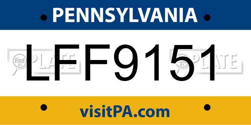 LFF9151 Pennsylvania License Plate