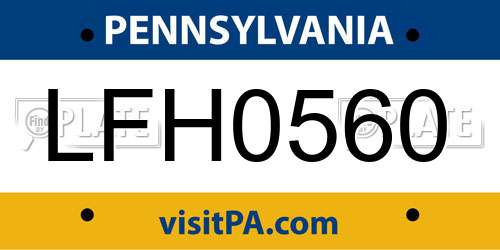 LFH0560 license plate in PA state
